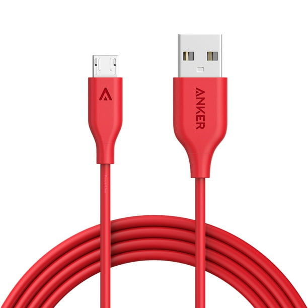 Charging Cable Round USB Data Cable Can Be Charged and Data Transmission Synchronous Fast Charging Cable-Nautical Red White Stripes and Navy Blue Anchor 